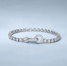 Christmas Sale 4 CT Round Moissanite Bezel Set Tennis Bracelet 14K White Gold