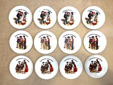 Set of 12French Alsatian porcelain choucroute sauerkraut diner plates 9.5 in.