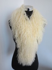  100% Genuine Mongolian lamb fur scarf /fur collar/ fur wrap /beige women's cape
