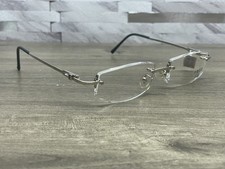 FRED Lunettes Vintage Islande 002 Platinum Light Gold Rimless Eyeglasses *Read*