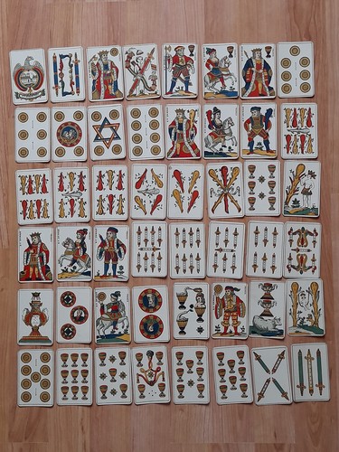 Ancien jeu cartes aluette - cartes, l'aluette