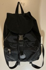 A HTF Vintage Rare Black Nylon  Kipling Keeper Rucksack Backpack Travel  Bag