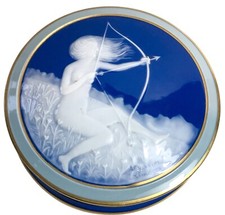 Antoine Barrière Rare Limoges Porcelain Box Paste On Paste L’Archère Art Deco