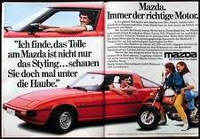 Mazda RX 7 Wankel, original advertising from 1979, double side with Honda CY 50