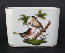 Sublime PETIT VASE PORTE CURE DENTS porcelaine HEREND HUNGARY ROTHSCHILD BIRD