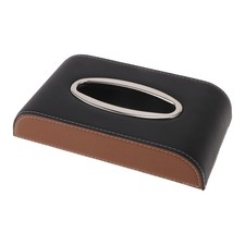 Porte-Mouchoirs pour voiture PU avec anneau acier 24x13x5cm noir marron