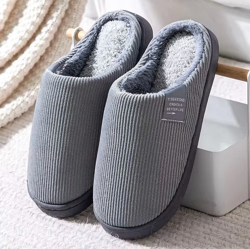 Pantoufles maison gris - maison, peluche