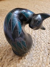 Sculpture Chat Terre Noire