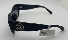 Chanel ch5507A 622/S8 Sunglasses Black Polarized (Gold/white Logo) NEW- No Case