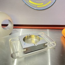 1970 Stainless Steel and Plexiglass Ashtray