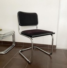 chaise marcel breuer noir velour b32 bauhauss design chair fauteuil cesca