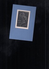 vieux papier ex libris nu curiosa  P E LEVY FM 1917 Frans Masereel