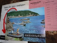 Advertising leaflet leaflet ZODIAC boat pneumatic tariff 1966