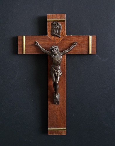 Crucifix mural ancien bois - ancien, en