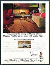 1967 2 Egg Chairs designed by Arne Jacobsen photo Masland Carpets promo print ad