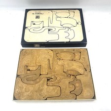 Jeu Éducatif Puzzle Vintage Danois Design Milano Enzo Mari 16 Animaux '70 Boîte