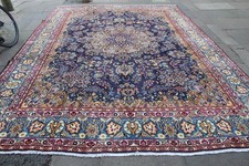 Tapis Oriental En Laine Bleu
