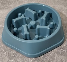 Gamelle Anti Glouton Chien Chat Bleue Alimentation Lente Croquettes Viande Neuf