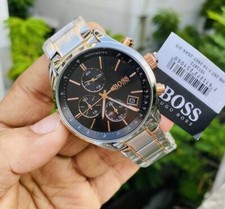 NEW GENUINE BOSS HB1513473 GRAND PRIX GOLD AND SILVER TONE MEN'S WATCH