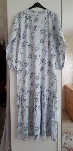 Robe longue cottagecore bleu