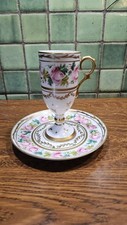 Tasse et soucoupe en porcelaine Limoges Peint a la main