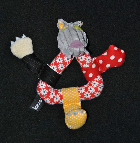 Peluche doudou hochet loup - ,