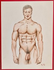 Dessin Pastel Homme nu Par