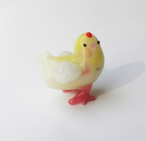 Fève verre poussin