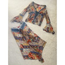 Vintage Rene Derhy Floral Paisley Two Piece Set Skirt And Top Small