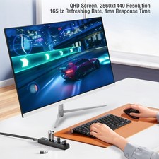 27in Display Screen QHD 2K 165Hz 2560x1440 Gaming Monitor LED Backlight Blue NEW