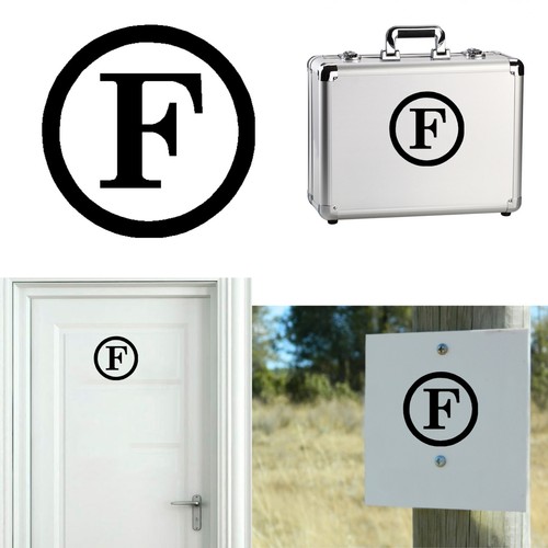 Lettre autocollant vinyle - f,