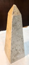Italian Travertine stone Obelisk for Raymor MCM Solid 9.25" Tall VTG 1970's