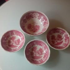 VILLEROY&BOCH   BURGENLAND   rose  1  petit saladier  et  3  coupelles   VINTAGE