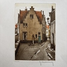 Stepped Gable House Belgium by Roger Hebbelinck (1912-1987) Limited Ed 112/350