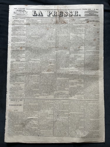 Journal ancien presse - journal, "