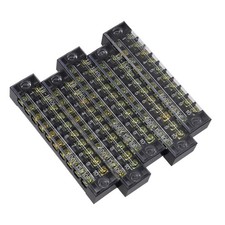 5Pc 10 Position Double rangée 600V 15A Fil Bornier barrière TB-1510L