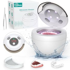 AOTUDA 45KHZ ULTRASONIC RETAINER CLEANER MACHINE 200ML DENTURE - WHITE