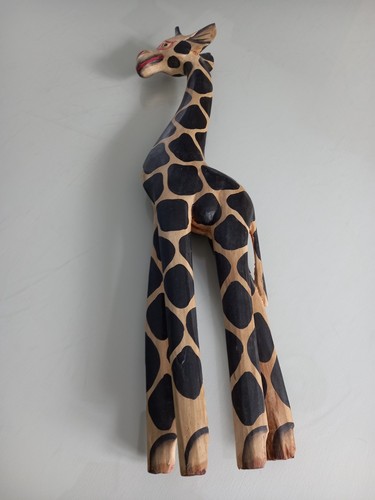 Girafe bois peinte - en,