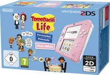 Console Nintendo 2DS rose et blanche avec Tomodachi Life, neuve (boîte abîmée)