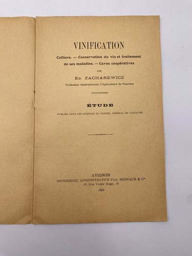 Zacharewicz vinification ed - zacharewicz,