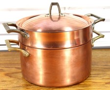 Paul Revere Ware Double Boiler USA Solid Copper Pot Signature Ed 3 Qt Pan Buffet