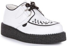 UNDERGROUND Wulfrun S Original Creeper Cuir à Lacets Blanc UK 3 - 12