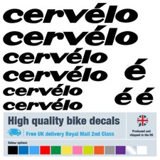 Cervelo bike decals labels with free bike protection (24 pack) - 20+ colours