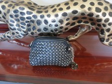 Francesco Biasia Black leather studded clutch bag NWOT new