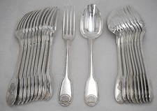 Christofle Vendôme, 10 cutlery with entremets, dessert, 20 pieces, monogram "AL"