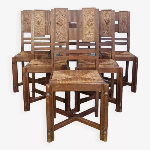 Suite chaises art déco - 6,