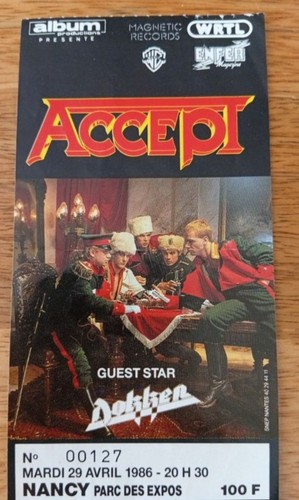 Accept billet concert - billet, nancy