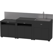 Cuisine extérieure LE MARQUIER 3 elements avec credences noir