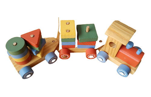 Ancien petit train bois - petit,
