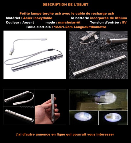 Lampe torche led rechargeable - lampe,